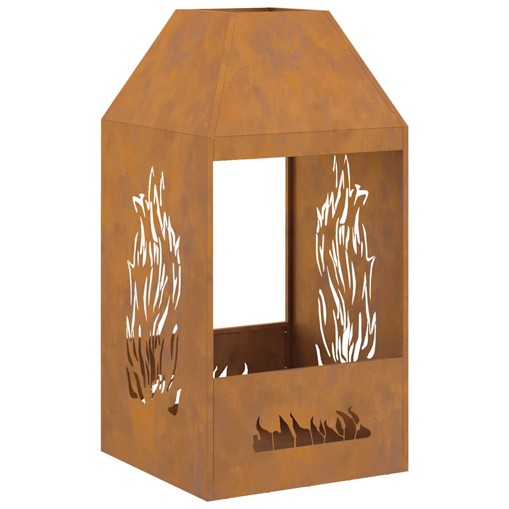 Bålplass Brun 50 x 50 x 100 cm Værbestandig stål