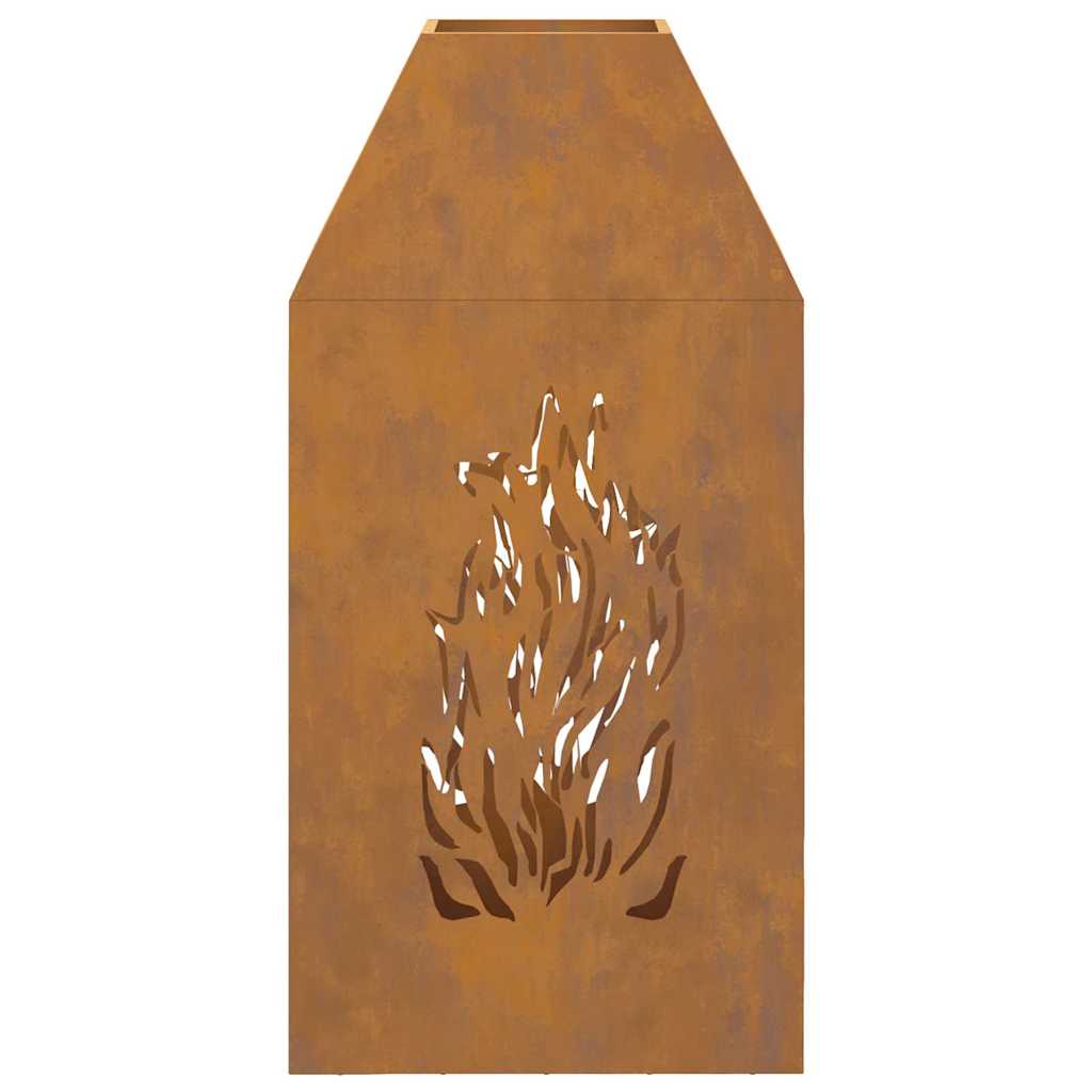 Bålplass Brun 50 x 50 x 100 cm Værbestandig stål