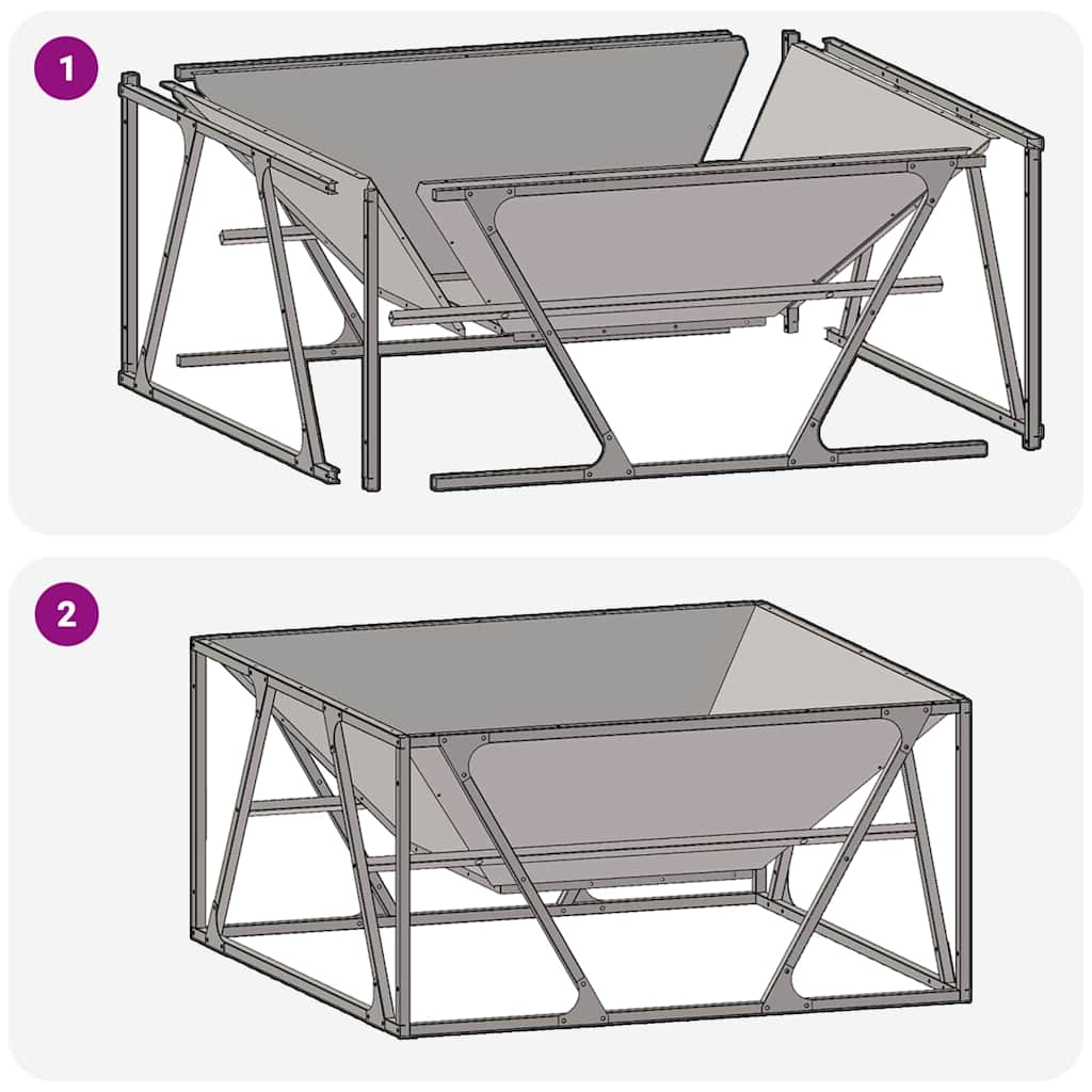 Bålplass Svart 80 x 80 x 40 cm Stål