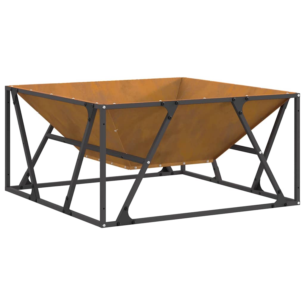 Bålplass Brun 80 x 80 x 40 cm Cortenstål
