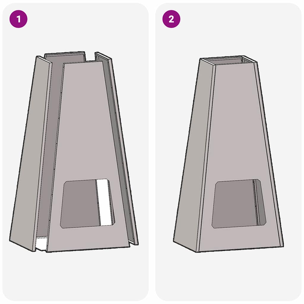 Bålplass Svart 50 x 35 x 100 cm Stål
