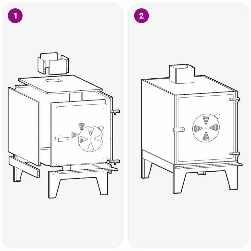 Campingkomfyr Svart 35 x 50 x 60 cm Kaldvalsestål