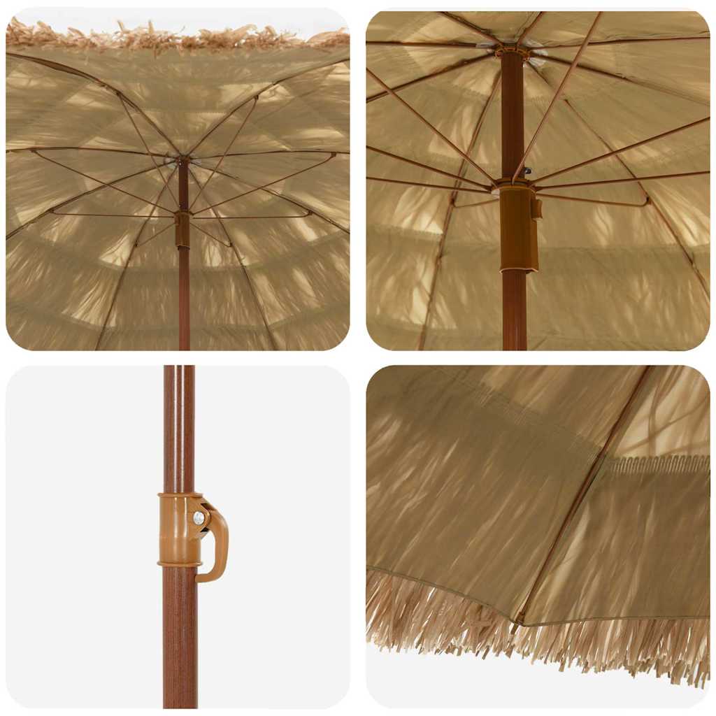 Strandparasol Naturlig 160 x 160 x 196 cm Polyester og stål