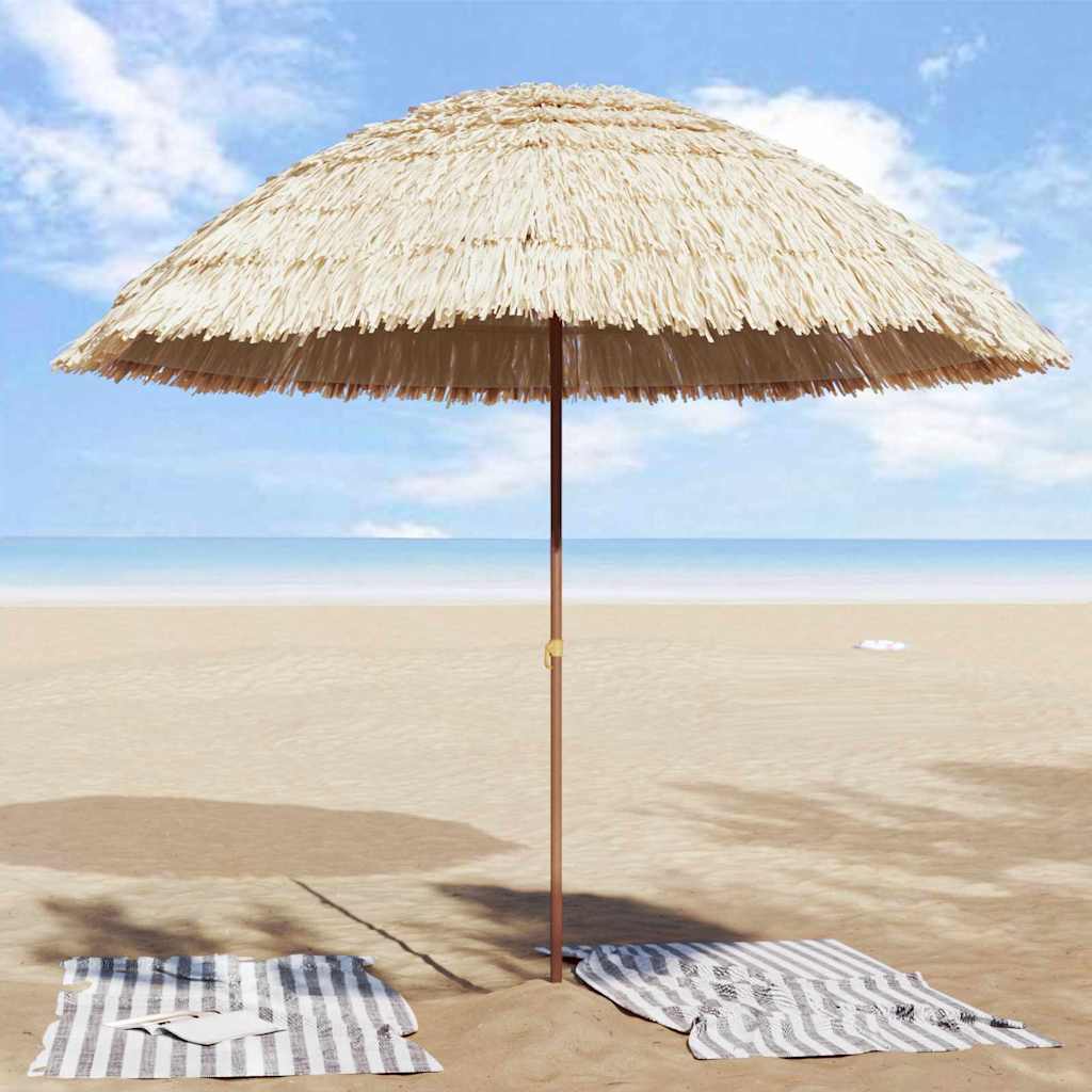 Strandparasol Naturlig 255 x 255 x 255 cm Polyester og stål