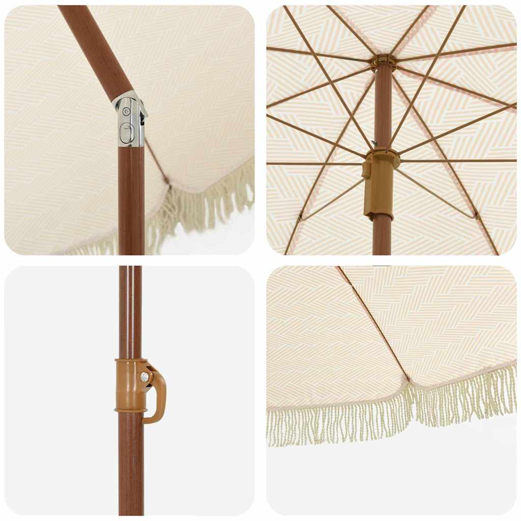 Strandparasol Gul og hvit 160 x 160 x 196 cm Polyester og stål