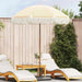 Strandparasol Gul og hvit 160 x 160 x 196 cm Polyester og stål