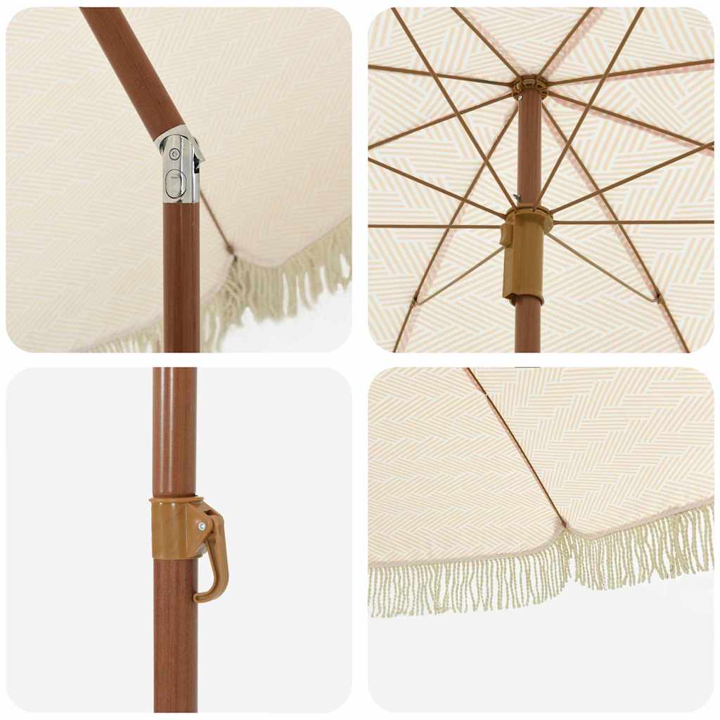 Strandparasol Gul og hvit 205 x 205 x 210 cm Polyester og stål