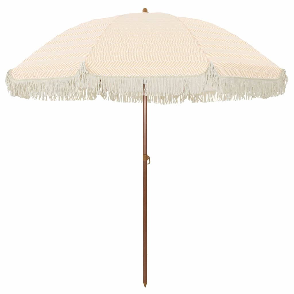Strandparasol Gul og hvit 205 x 205 x 210 cm Polyester og stål