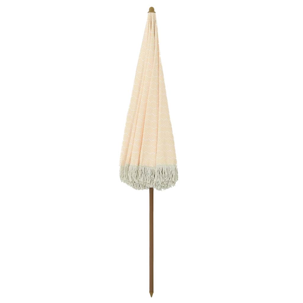 Strandparasol Gul og hvit 205 x 205 x 210 cm Polyester og stål