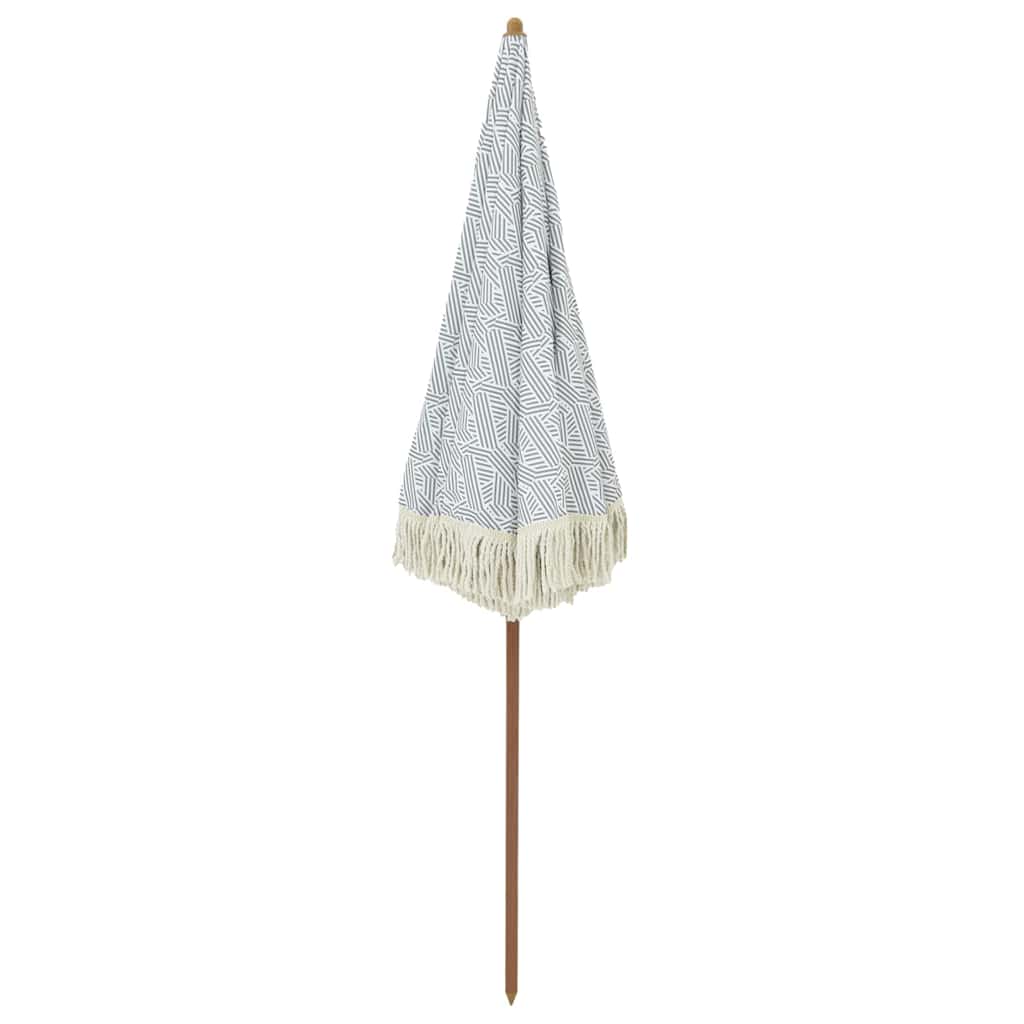 Strandparasol Grå og hvit 160 x 160 x 196 cm Polyester og stål