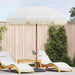 Strandparasol Grå og hvit 205 x 205 x 210 cm Polyester og stål