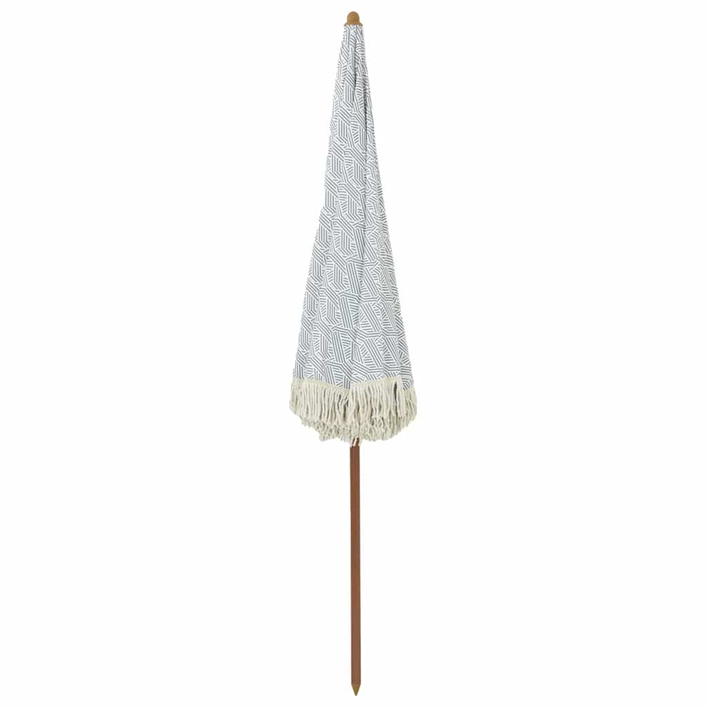 Strandparasol Grå og hvit 205 x 205 x 210 cm Polyester og stål