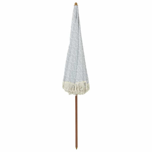 Strandparasol Grå og hvit 205 x 205 x 210 cm Polyester og stål