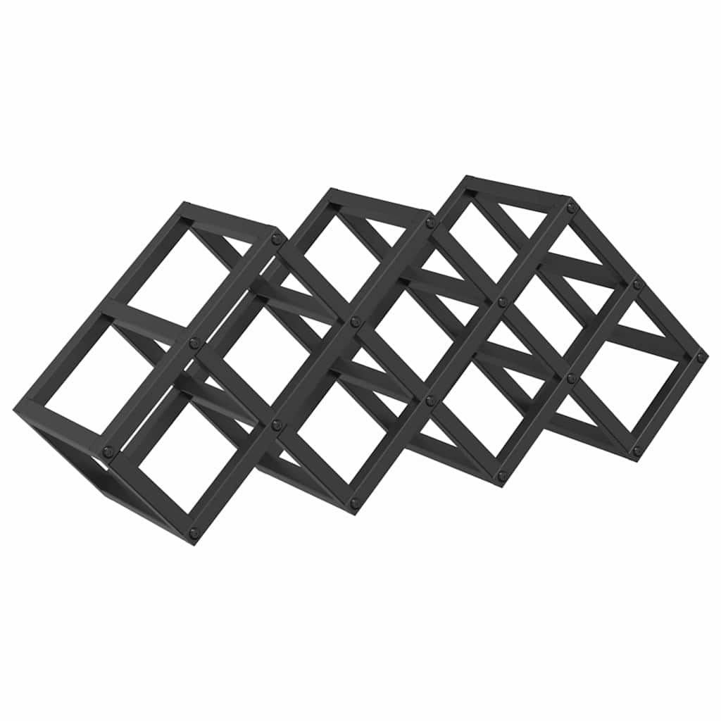 Vinhylle Svart Eik 63 x 16,5 x 25 cm Pulverlakkert stål