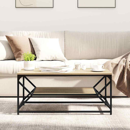 Kaffebord Sonoma eik 90 x 50 x 40 cm Konstruksjonsvirke og stål