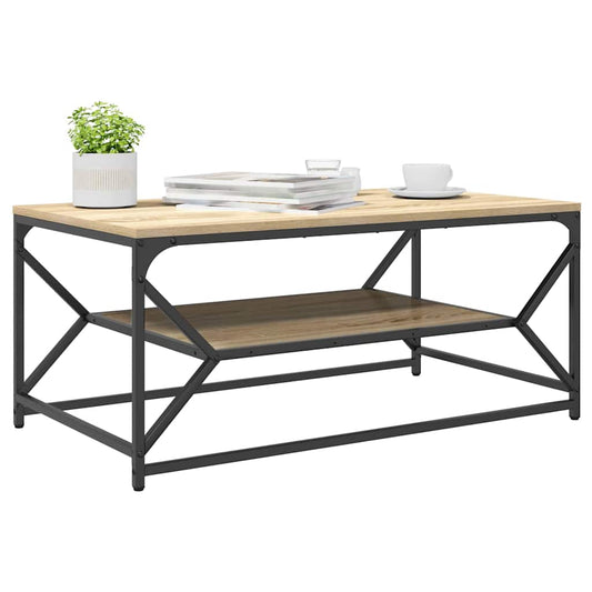 Kaffebord Sonoma eik 90 x 50 x 40 cm Konstruksjonsvirke og stål