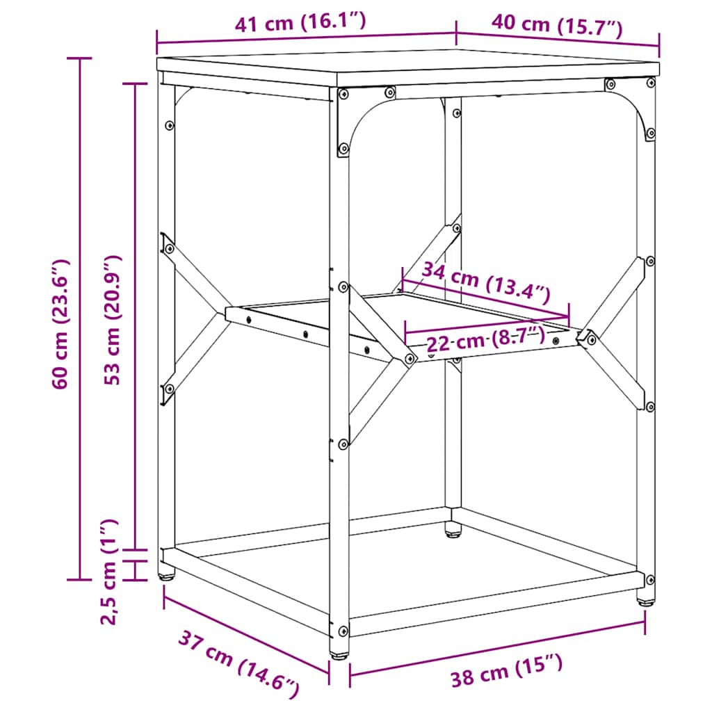 Sidetabell Sonoma eik 41 x 40 x 60 cm