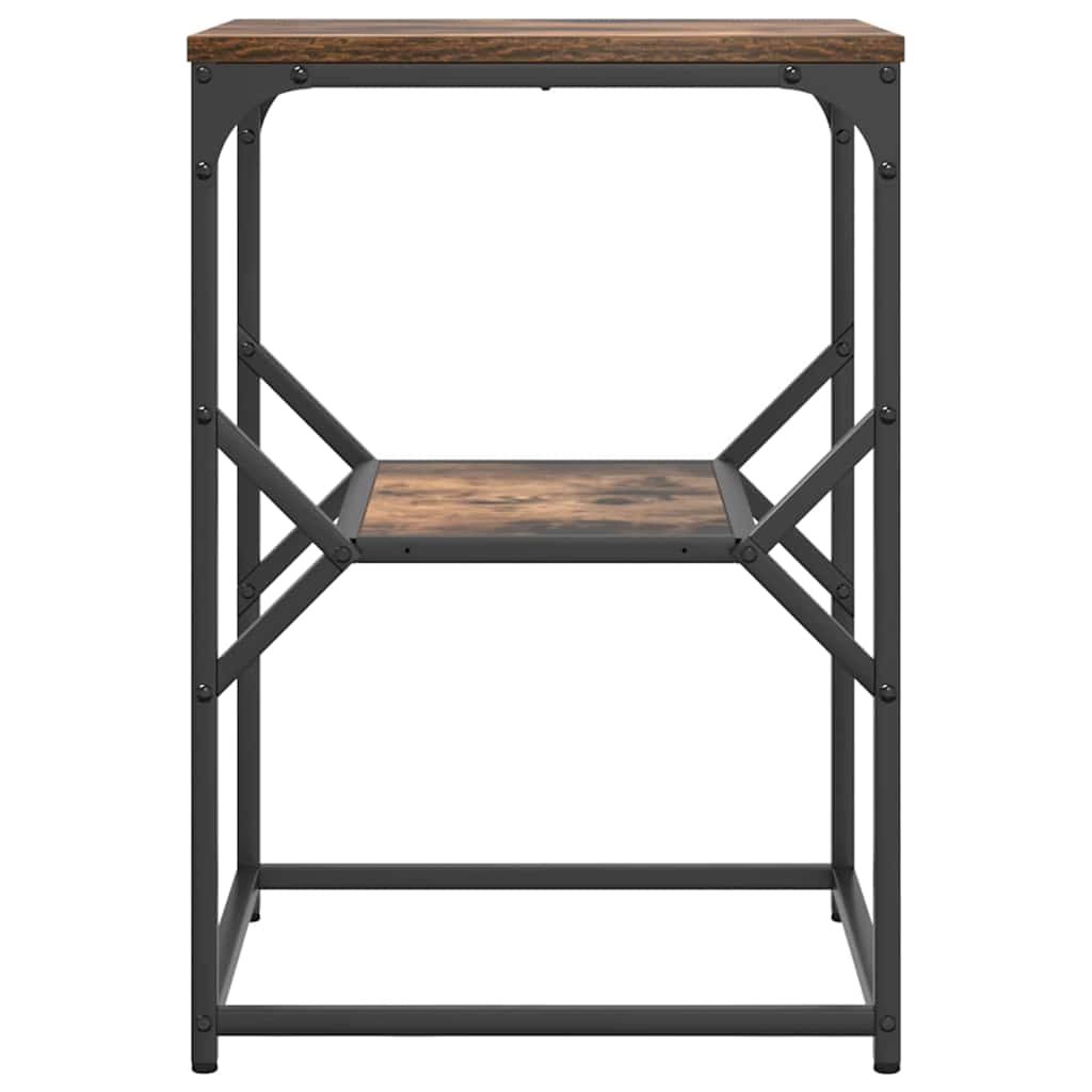 Sidetabell Røkt eik 41 x 40 x 60 cm Konstruksjonsvirke og stål