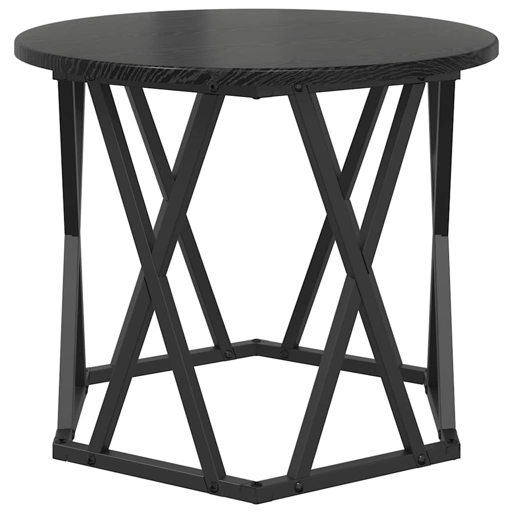 Sidetabell 2 pcs Svart Eik Konstruksjonsvirke og stål