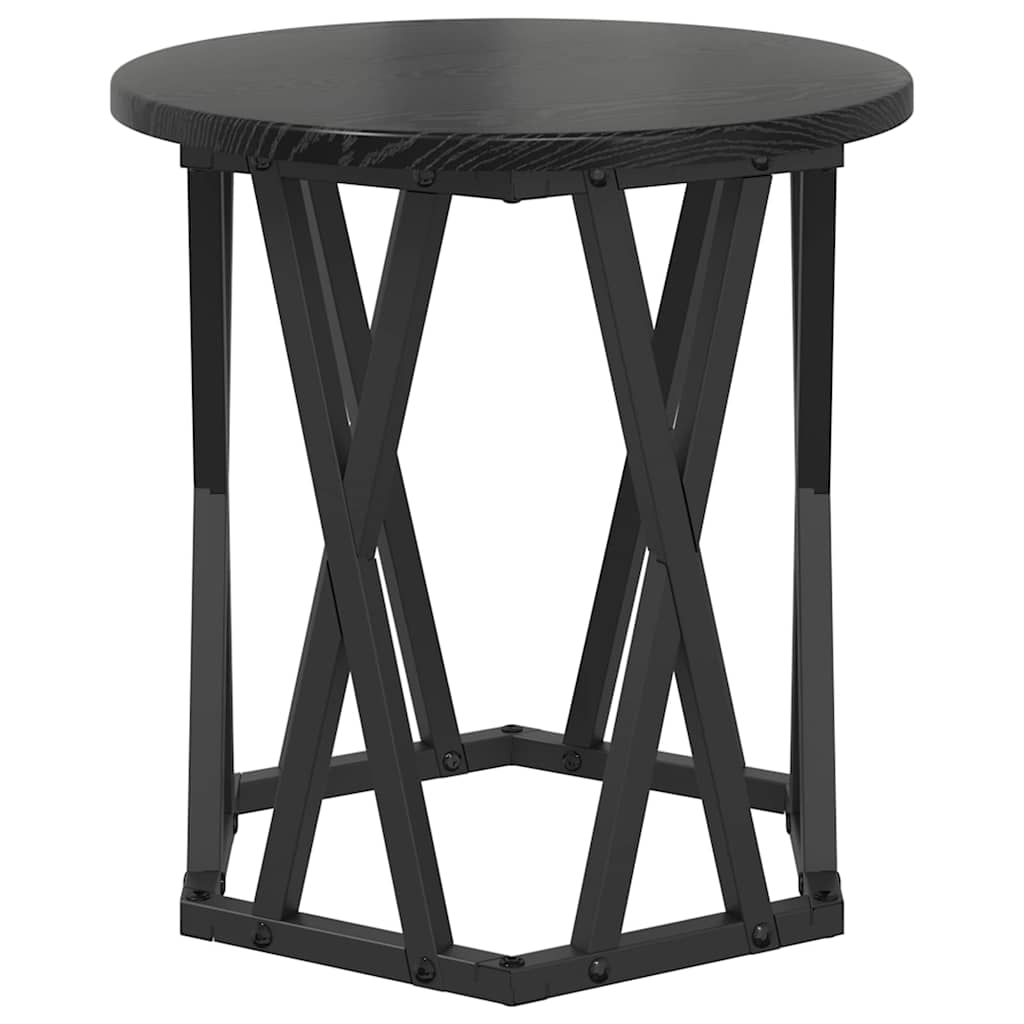 Sidetabell 2 pcs Svart Eik Konstruksjonsvirke og stål