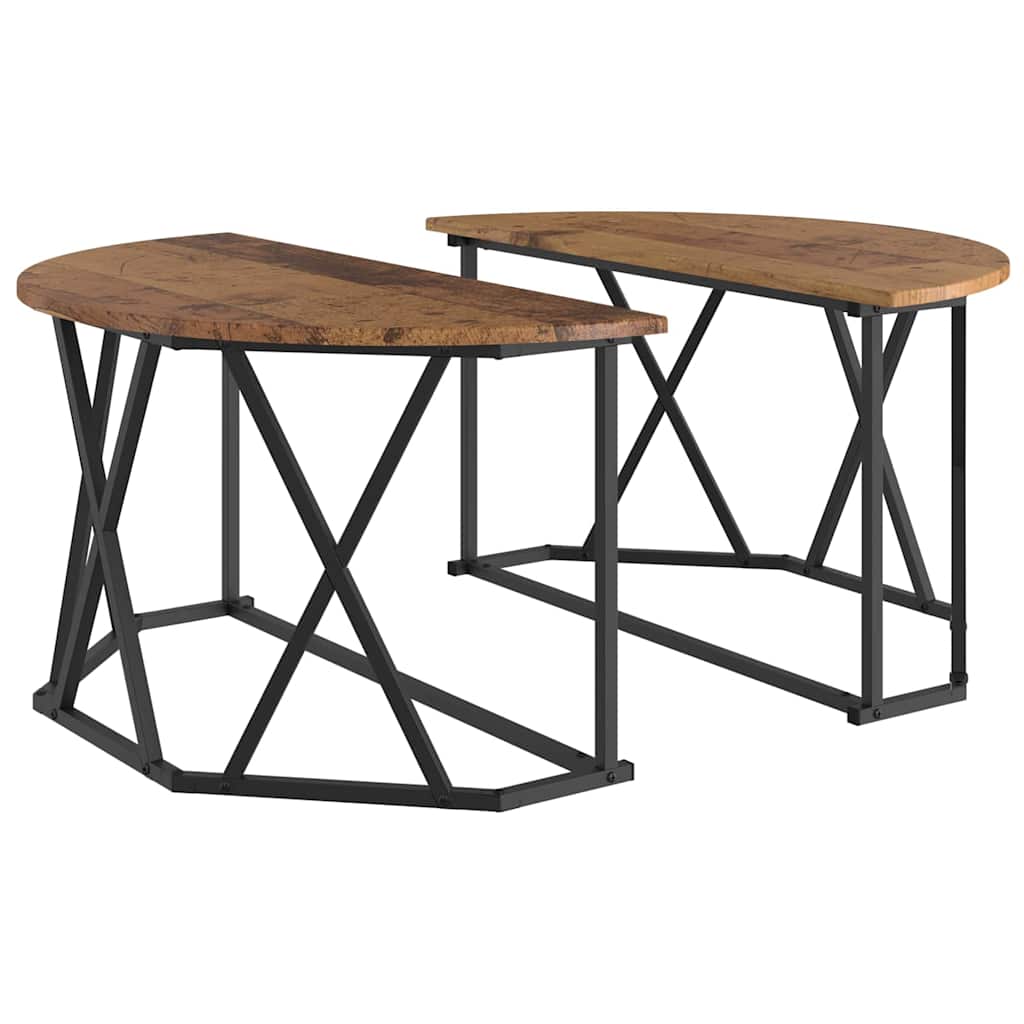 Kaffebord Gamle tre 80 x 80 x 42 cm Konstruksjonsvirke og stål