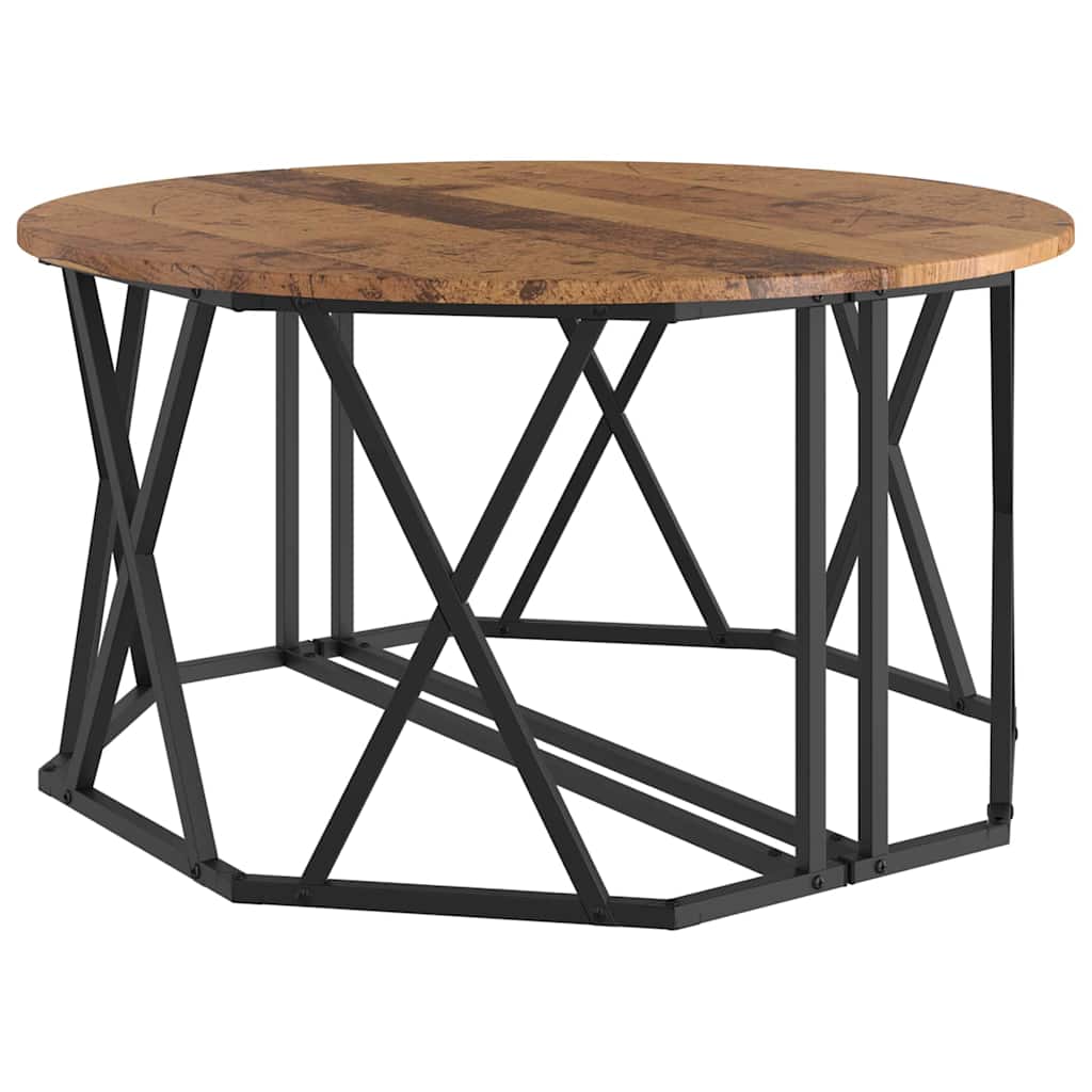 Kaffebord Gamle tre 80 x 80 x 42 cm Konstruksjonsvirke og stål