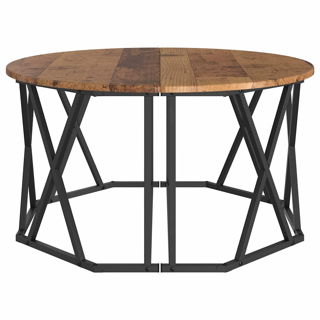 Kaffebord Gamle tre 80 x 80 x 42 cm Konstruksjonsvirke og stål