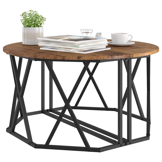 Kaffebord Gamle tre 80 x 80 x 42 cm Konstruksjonsvirke og stål