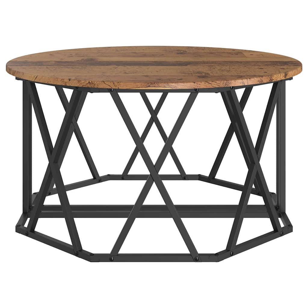Kaffebord Gamle tre 80 x 80 x 42 cm Konstruksjonsvirke og stål