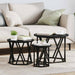 Nesting Sidebord 3 pcs Svart Eik Konstruksjonsvirke og stål
