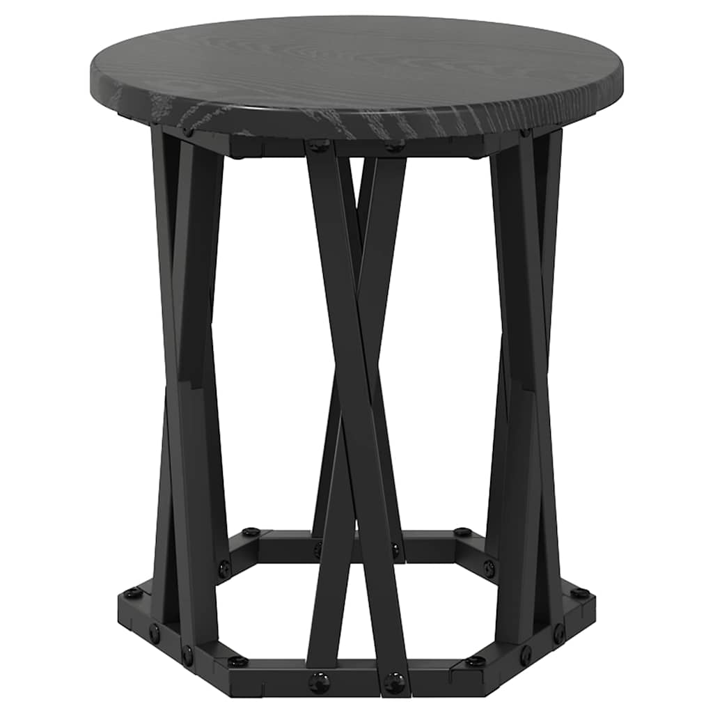 Nesting Sidebord 3 pcs Svart Eik Konstruksjonsvirke og stål