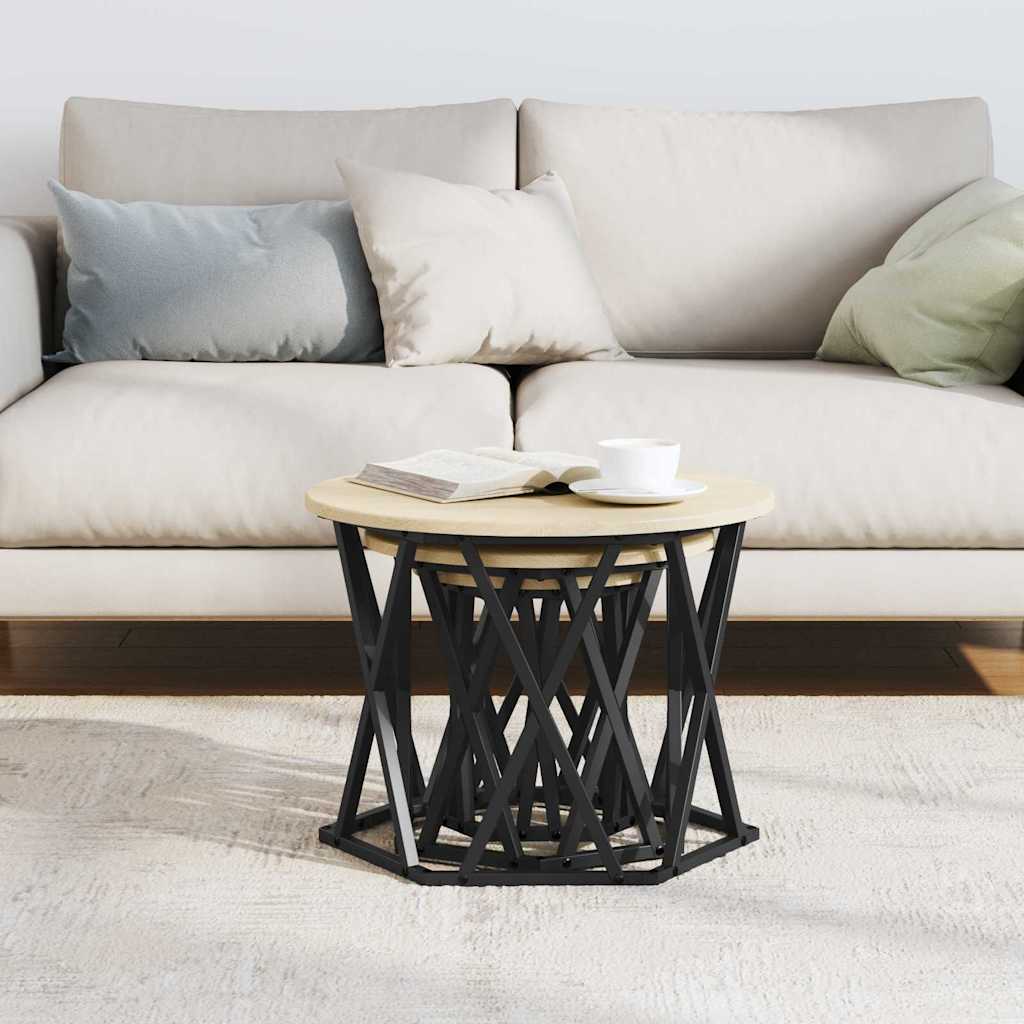 Nesting Sidebord 3 pcs Sonoma eik 53 x 53 x 40 cm