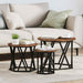Nesting Sidebord 3 pcs Røkt eik Konstruksjonsvirke og stål