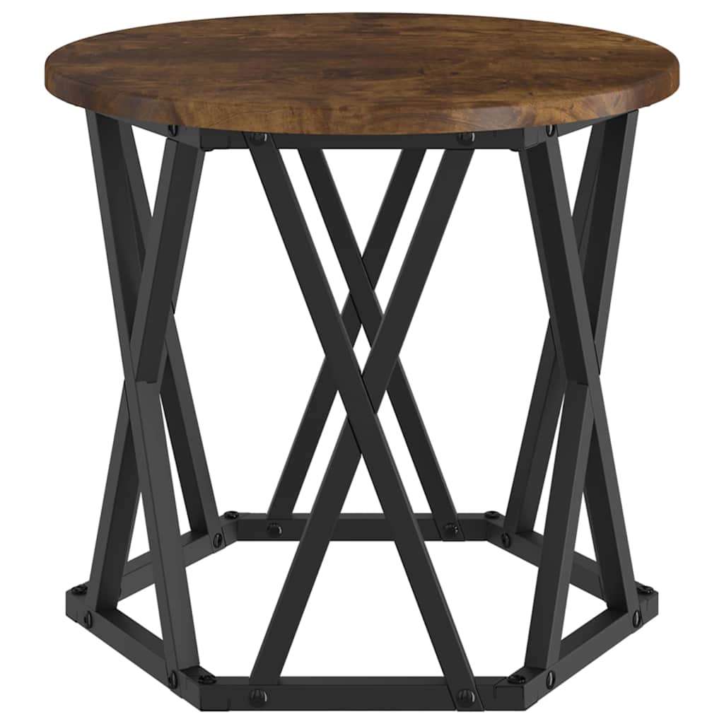 Nesting Sidebord 3 pcs Røkt eik Konstruksjonsvirke og stål