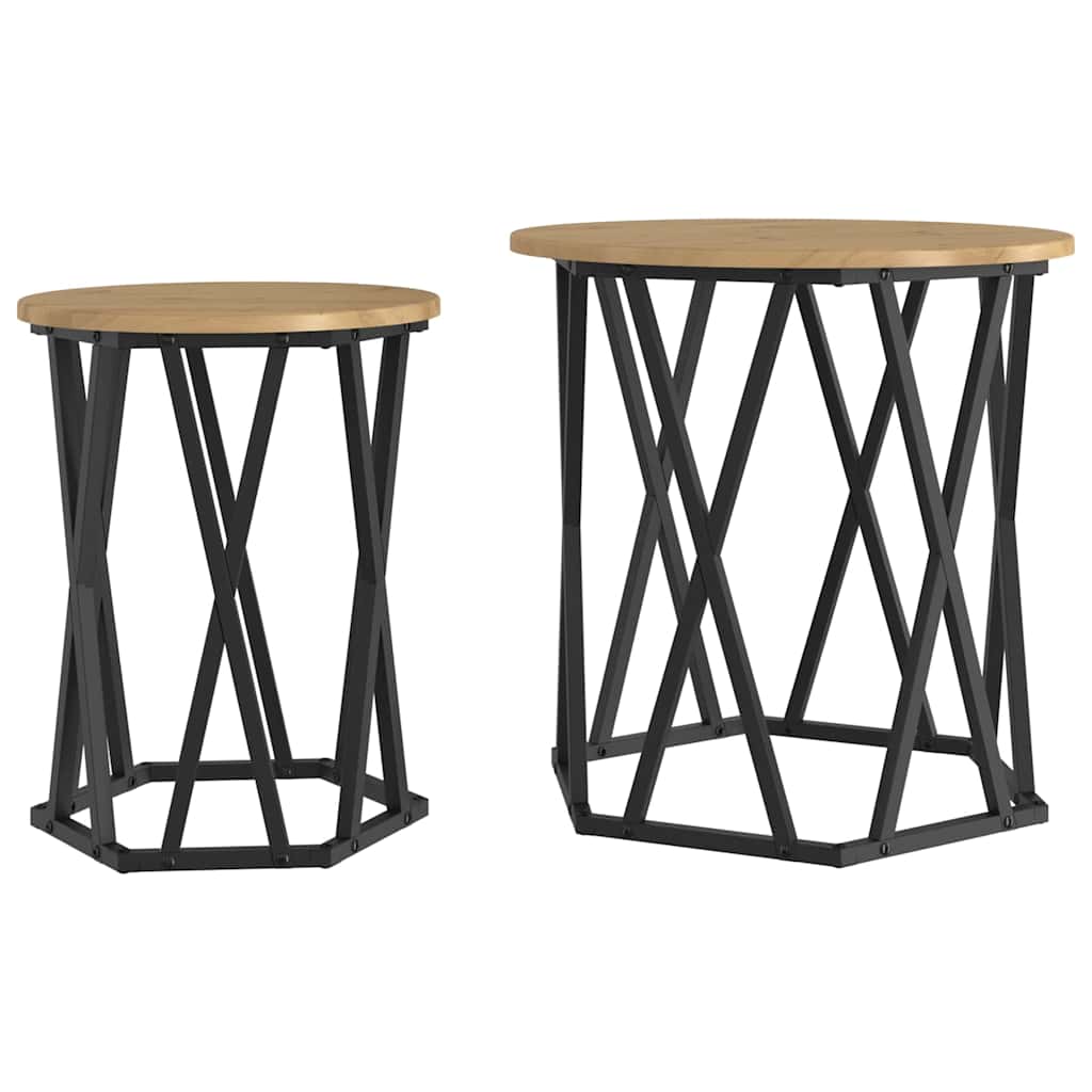 Kaffebord 2 pcs Artisan Eik 50 x 50 x 50 cm