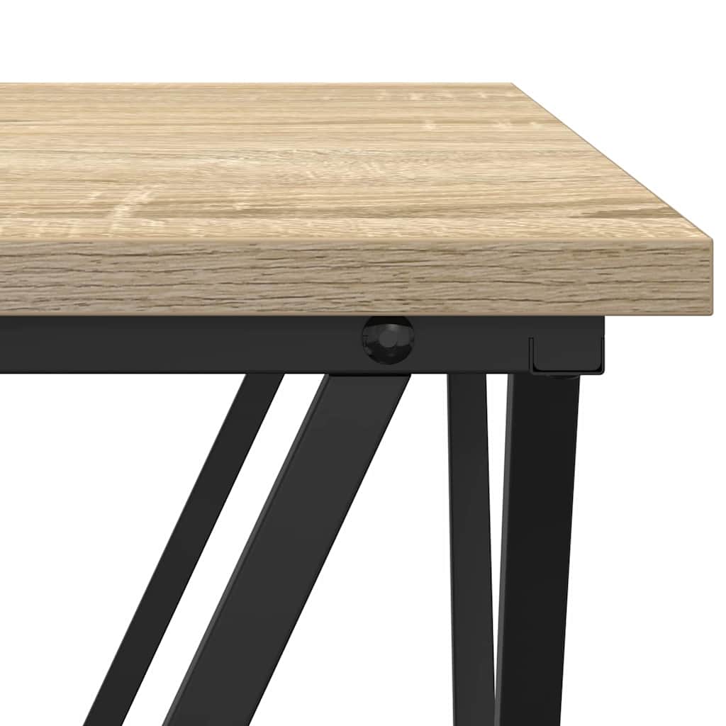 Sidebordssett 2 pcs Sonoma eik Konstruksjonsvirke og stål