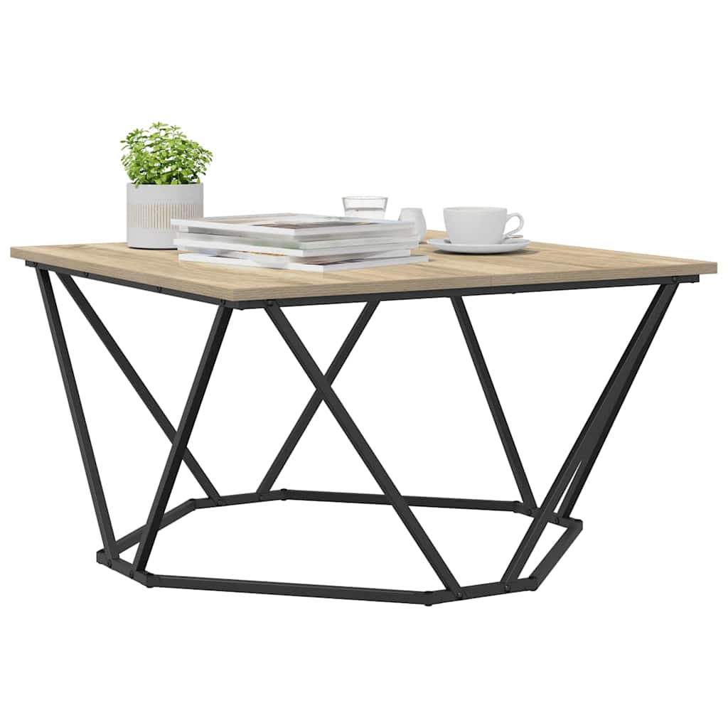 Kaffebord Sonoma eik 80 x 80 x 45 cm Konstruksjonsvirke og stål