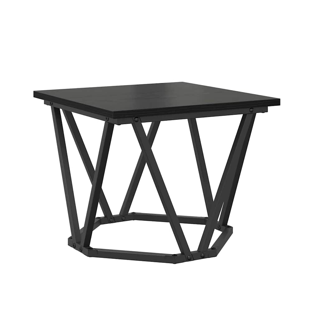 Kaffebord 3 pcs Svart Eik Konstruksjonsvirke og stål