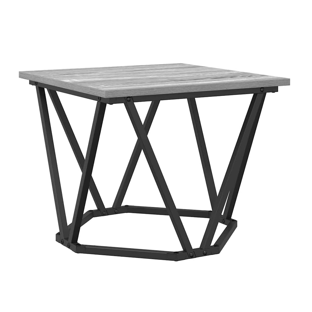 Kaffebord 3 pcs Grå Sonoma Konstruksjonsvirke og stål