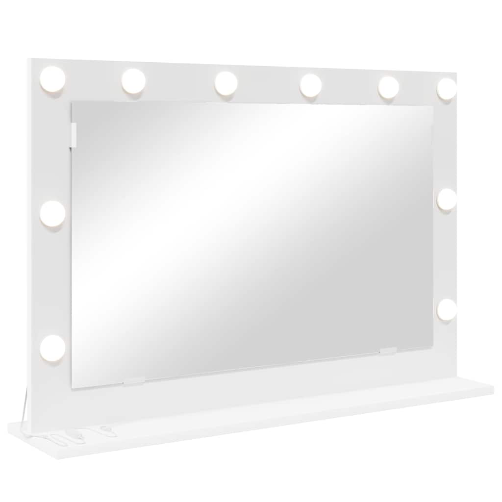 Stilfullt Speil Hvit 80 x 15 x 18 cm Glass og konstruert tre