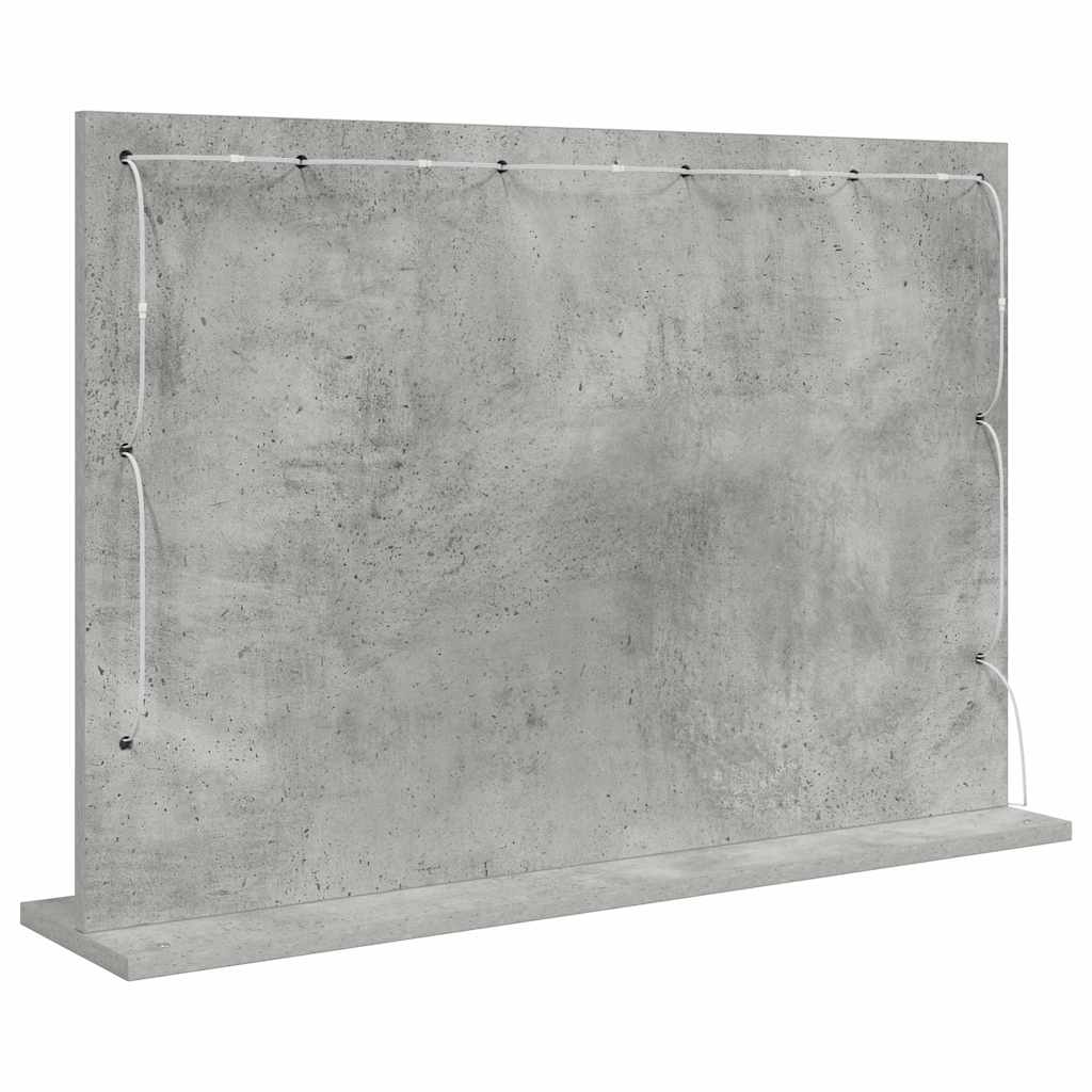 Stilfullt Speil Rektangulær med speil Betonggrå 80 x 55 x 18 cm