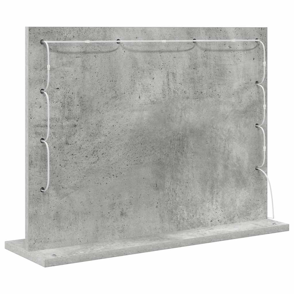 Stilfullt Speil Rektangulær med speil Betonggrå 60 x 45 x 18 cm