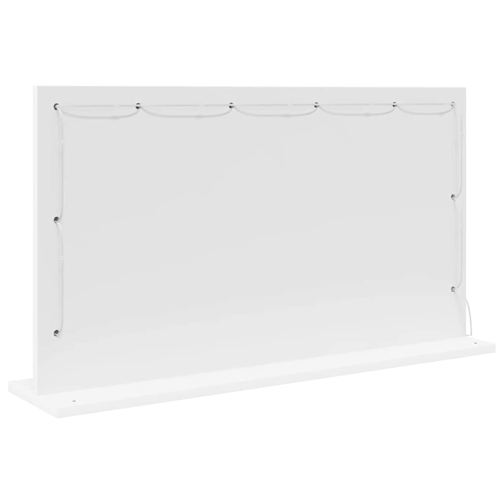 Stilfullt Speil Hvit 80 x 45 x 18 cm Glass og konstruert tre