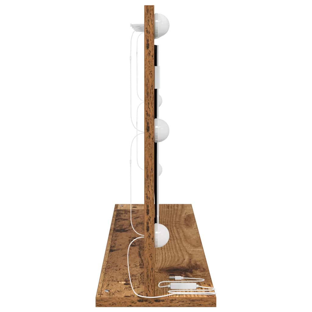 Stilfullt Speil Rektangulær Gammelt tre 80 x 45 x 18 cm