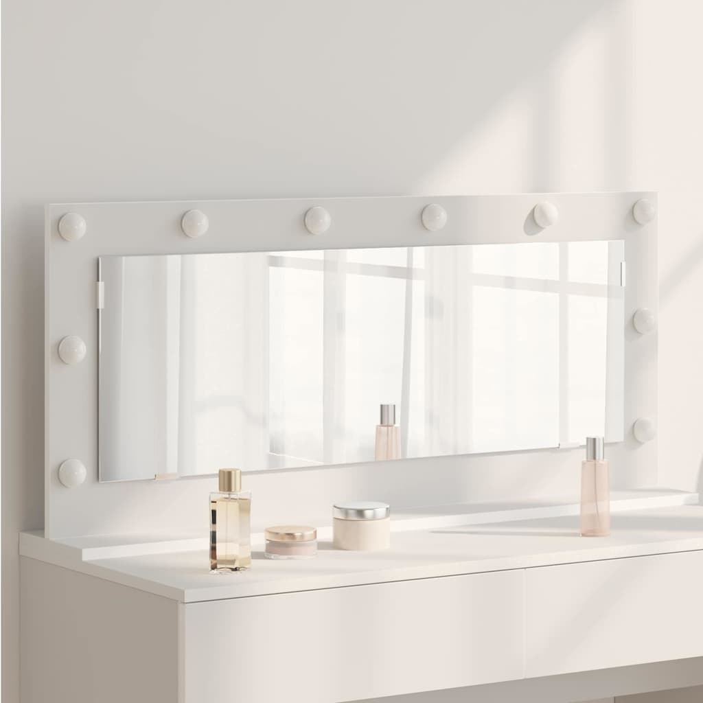 Stilfullt Speil Hvit 100 x 45 x 18 cm Glass og konstruert tre