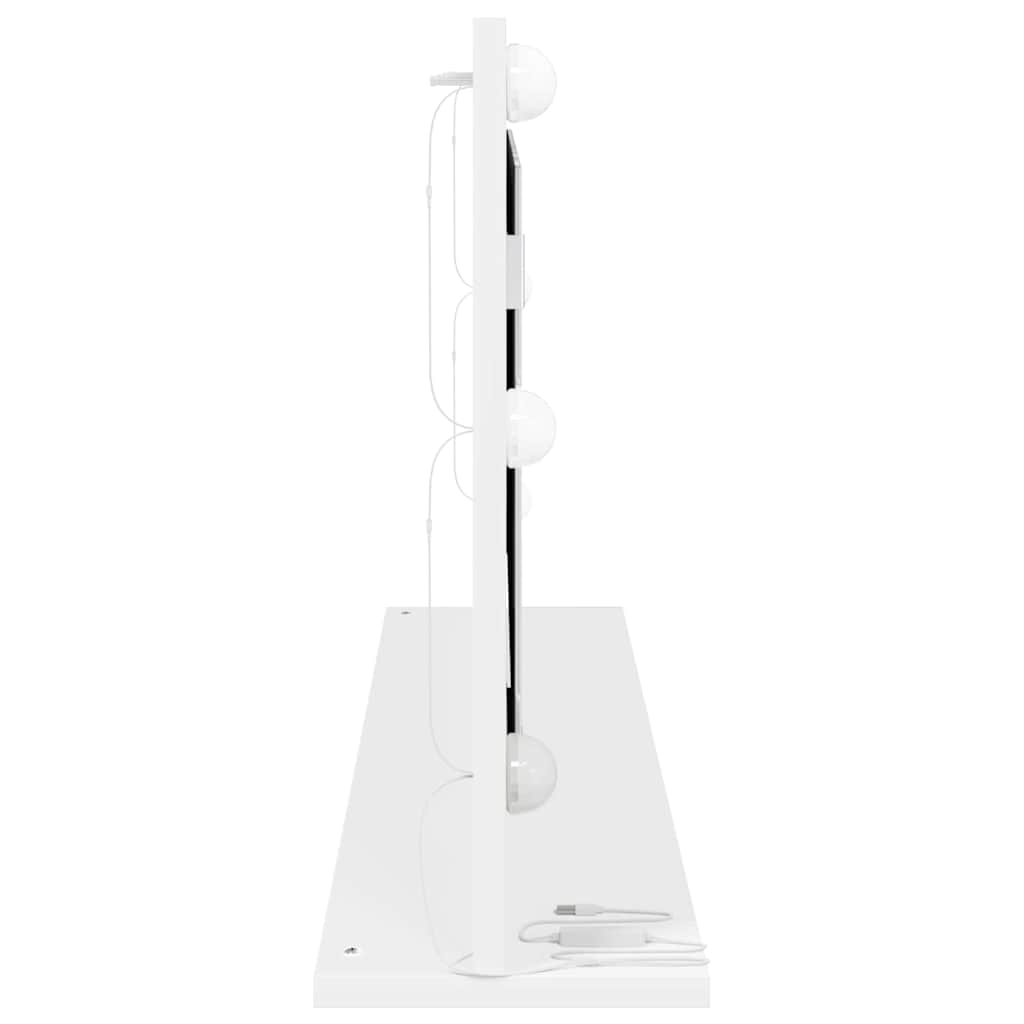 Stilfullt Speil Hvit 100 x 45 x 18 cm Glass og konstruert tre