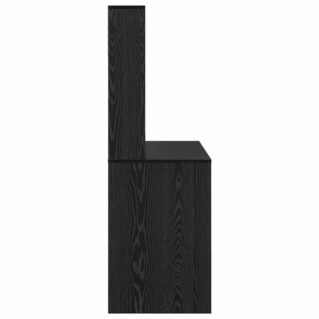 Skrivebord med hylle Svart Eik 91 x 50 x 149 cm Konstruert tre