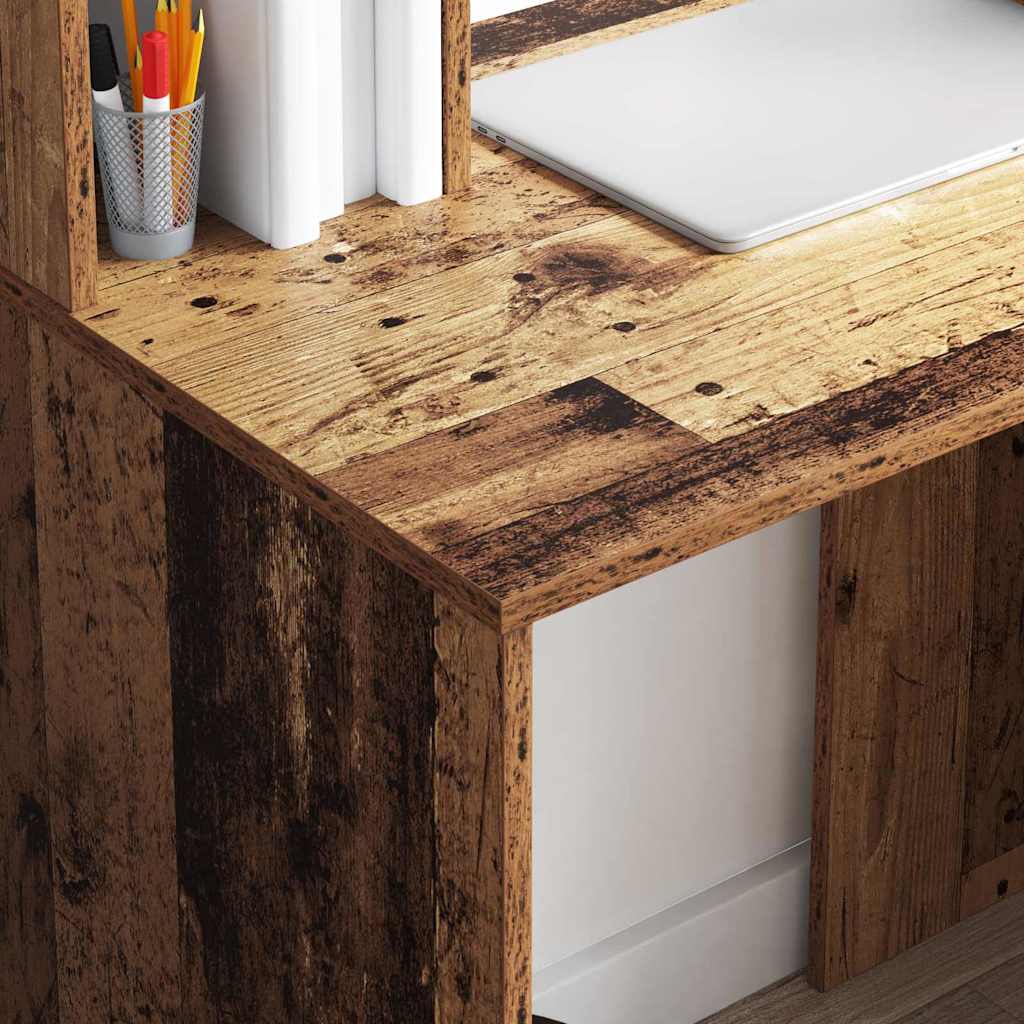 Skrivebord med hylle Gamle tre 91 x 50 x 149 cm Konstruert tre