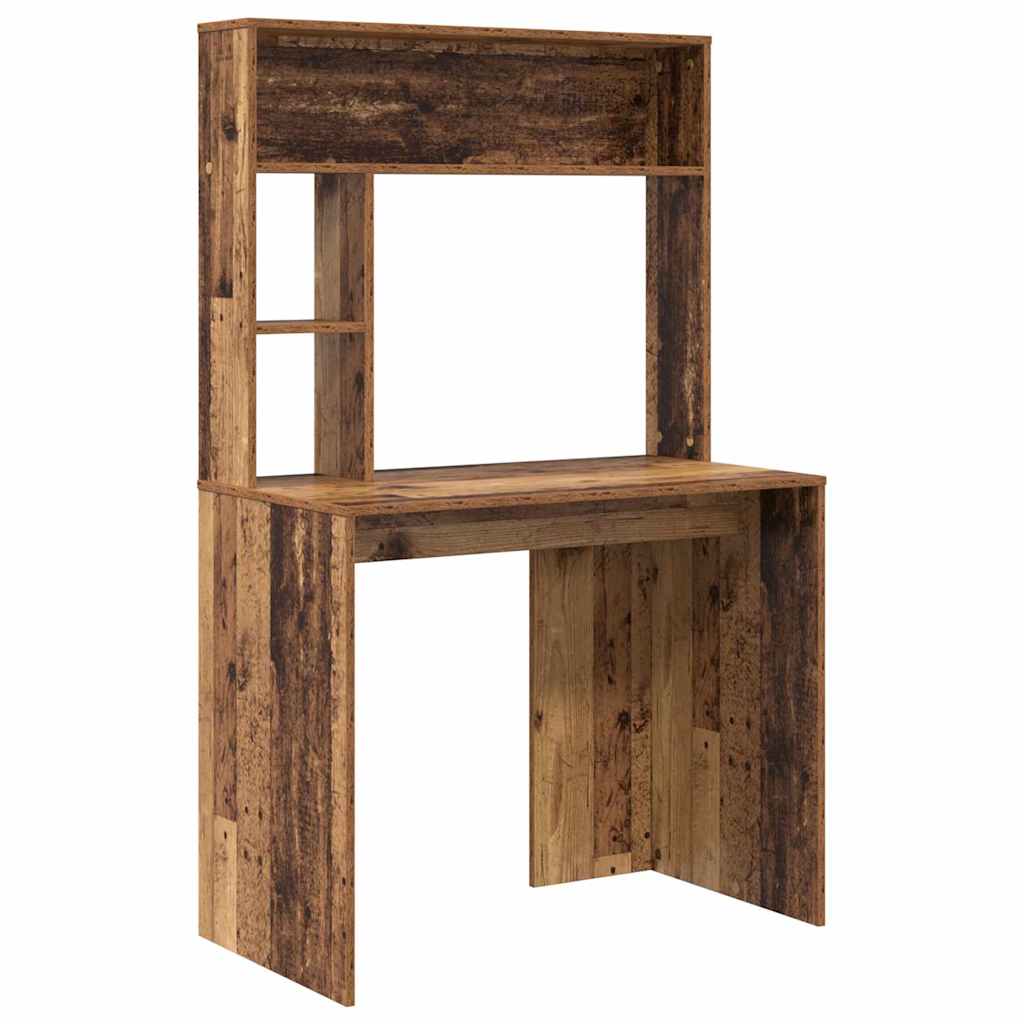 Skrivebord med hylle Gamle tre 91 x 50 x 149 cm Konstruert tre