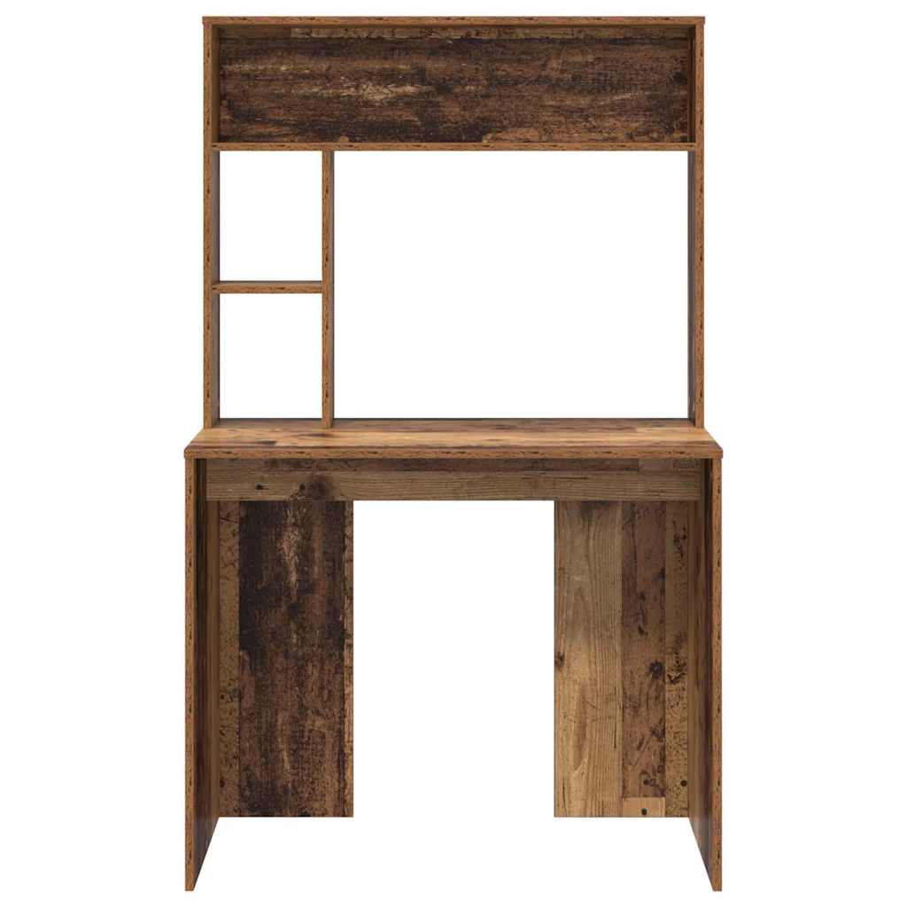 Skrivebord med hylle Gamle tre 91 x 50 x 149 cm Konstruert tre
